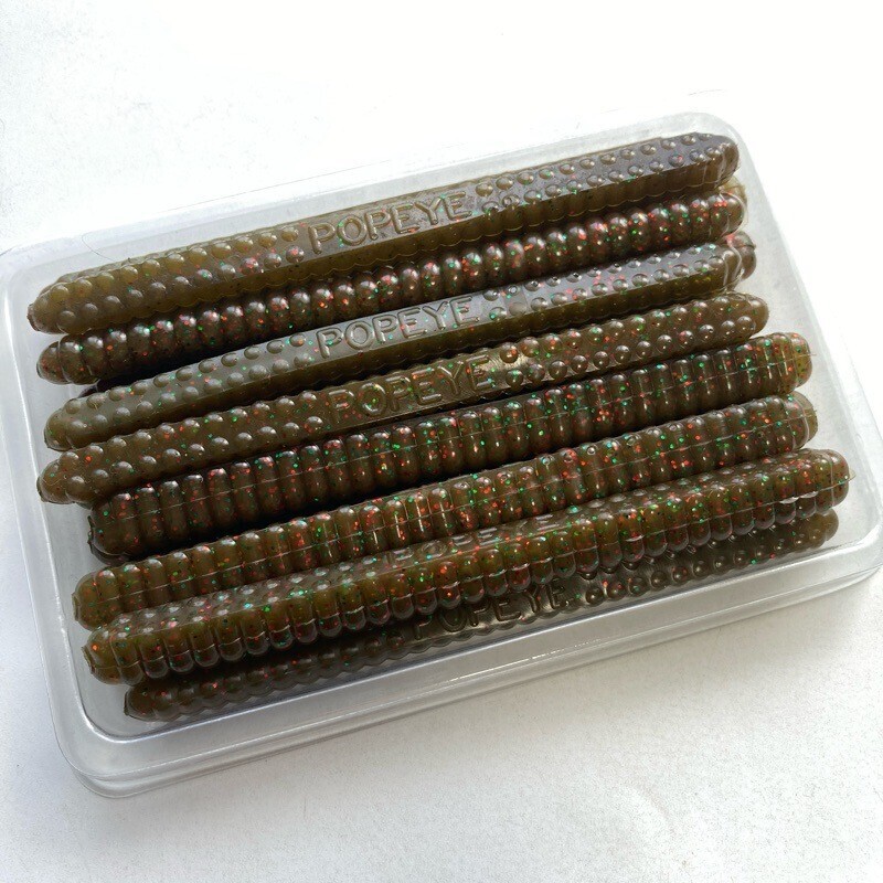 811433 ポパイ 4インチ クリンクルカッツ 15本 POPEYE KRINKLE KUTS バスフーズ 希少入手困難品 シナモンラメ入り系カラー拍卖