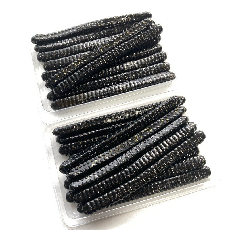 811436 ポパイ 4インチ クリンクルカッツ 23本 POPEYE KRINKLE KUTS バスフーズ 希少入手困難品 たぶんブラック系ラメ入りカラー拍卖