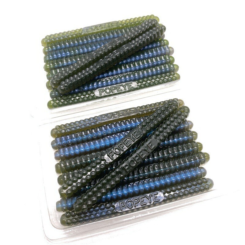811463 ポパイ 3インチ クリンクルカッツ 20本 POPEYE KRINKLE KUTS バスフーズ 希少入手困難品 スモークプロブルー系ツートン色味要確認拍卖