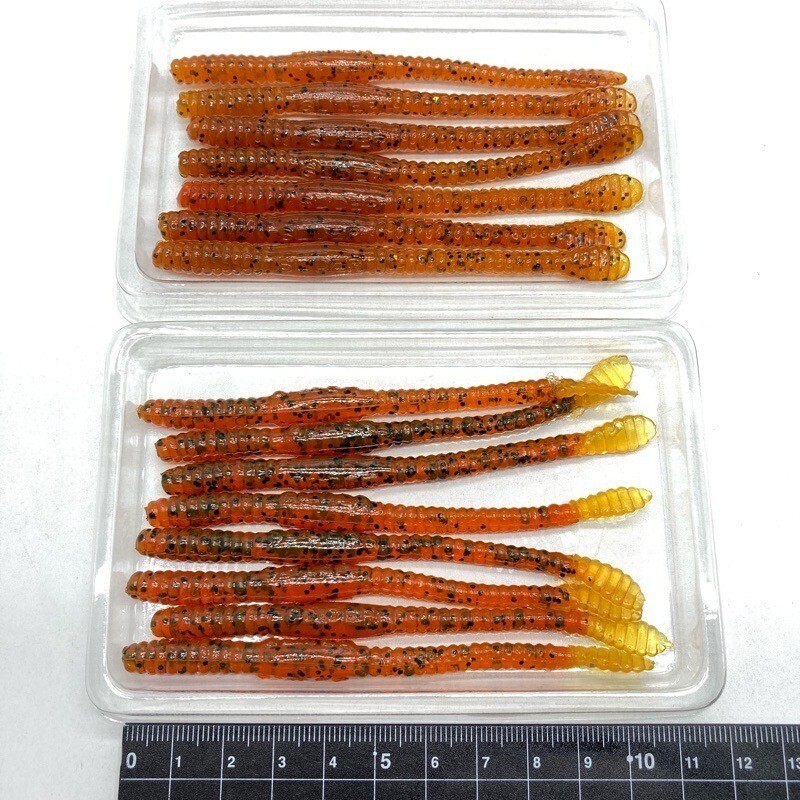 812214 スライダーワーム 4インチ 15本 SLIDER WORM パンプキン系2カラー拍卖