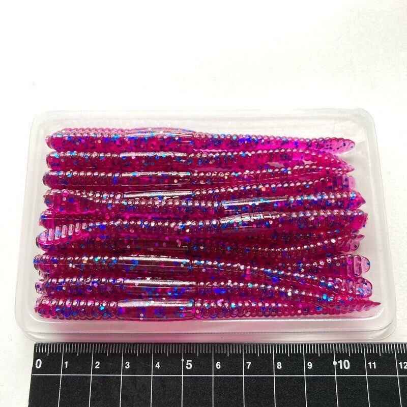 812679 スライダーワーム 4インチ 20本 #パープル?ブルー&シルバーラメ SLIDER WORM拍卖
