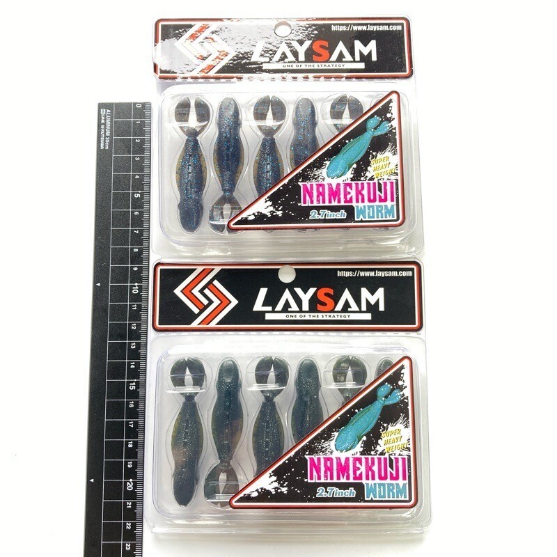 814256 新品 レイサム ナメクジワーム 2.7インチ 2パック #グリパンブルー&グリーンパンプキン LAYSAM NAMEKUJI WORM拍卖