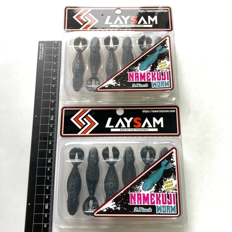 814257 新品 レイサム ナメクジワーム 2.7インチ 2パック #グリパンブルー&グリーンパンプキン LAYSAM NAMEKUJI WORM拍卖