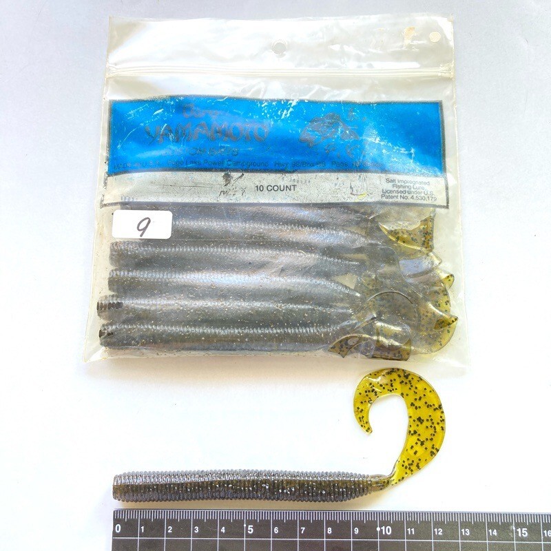 815090 ゲーリーヤマモト 8インチ グラブ 9本 GARY YAMAMOTO #194 ウォーターメロンペッパー オールド品拍卖