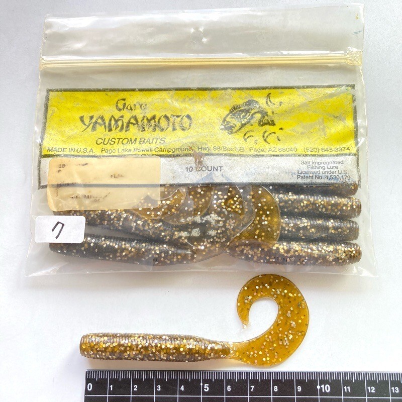 815100 ゲーリーヤマモト 6インチ ジャンボグラブ 7本 GARY YAMAMOTO #135 スモーク/シルバーフレーク オールド品拍卖