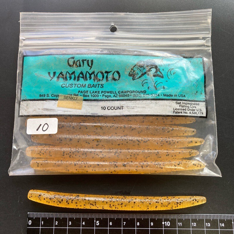 815168 新品 ゲーリーヤマモト 5インチ ヤマセンコー 10本 GARY YAMAMOTO #シナモンブラックフレーク系 オールド品拍卖