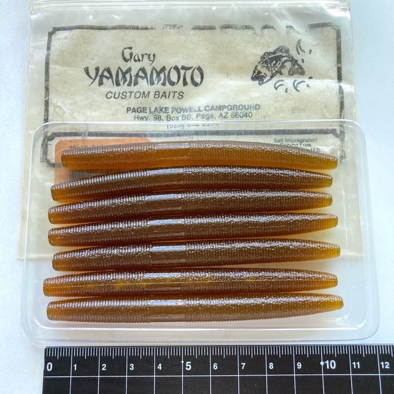 815174 ゲーリーヤマモト 4インチ ヤマセンコー 7本 GARY YAMAMOTO #042 ウォーターメロン オールド品拍卖