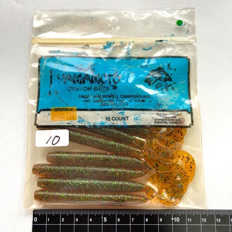 815242 新品 ゲーリーヤマモト ストレッチ40 (スレンダーグラブ) 10本 GARY YAMAMOTO #196 パンプキン/グリーン&ブラックFLKオールド品拍卖