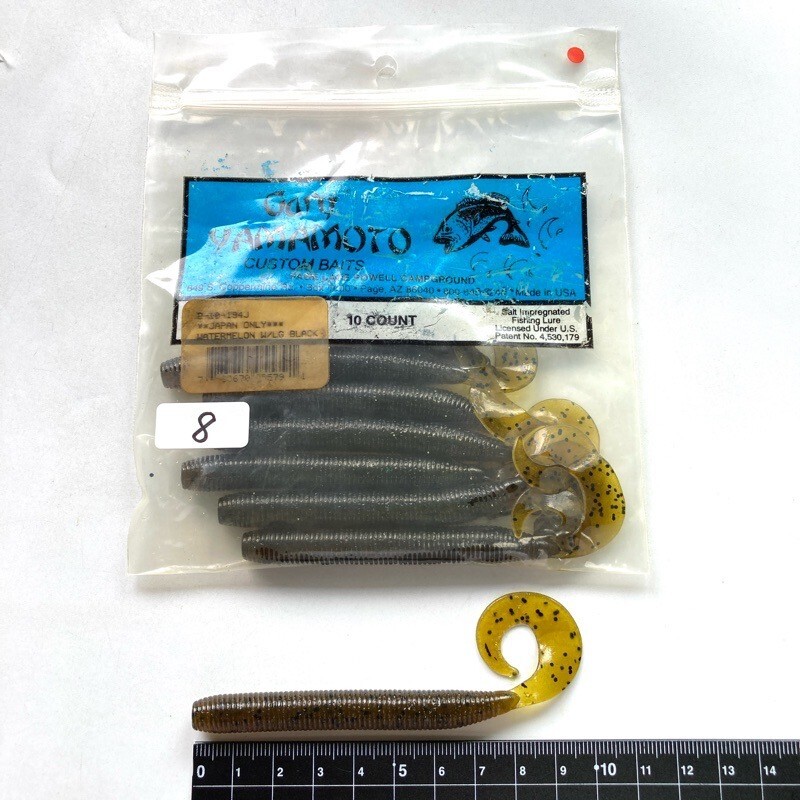 815246 ゲーリーヤマモト ストレッチ40 (スレンダーグラブ) 8本 GARY YAMAMOTO #194 ウォーターメロンペッパー オールド品拍卖