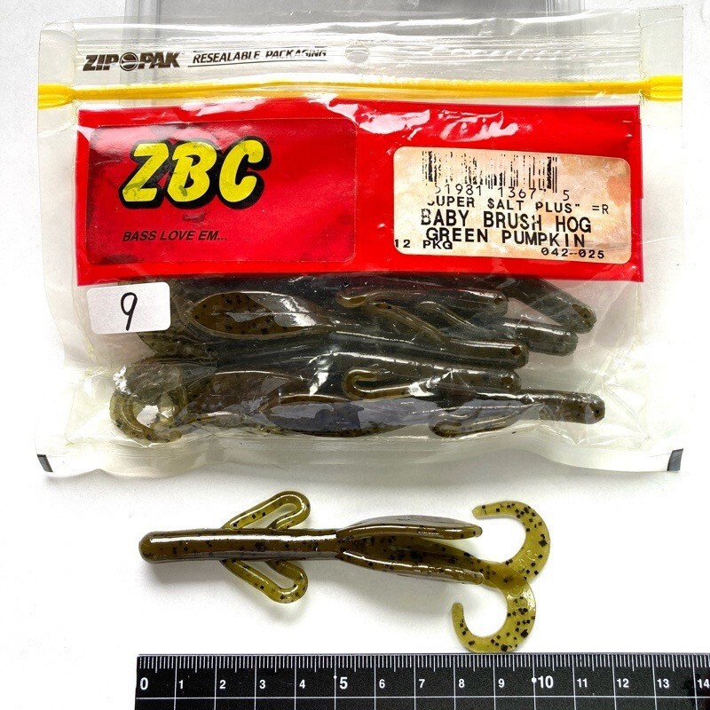815266 ZOOM/ZBC ベビーブラッシュホッグ 9本 #グリーンパンプキン ZOOM BAIT COMPANY ベイビーブラッシュホグ拍卖