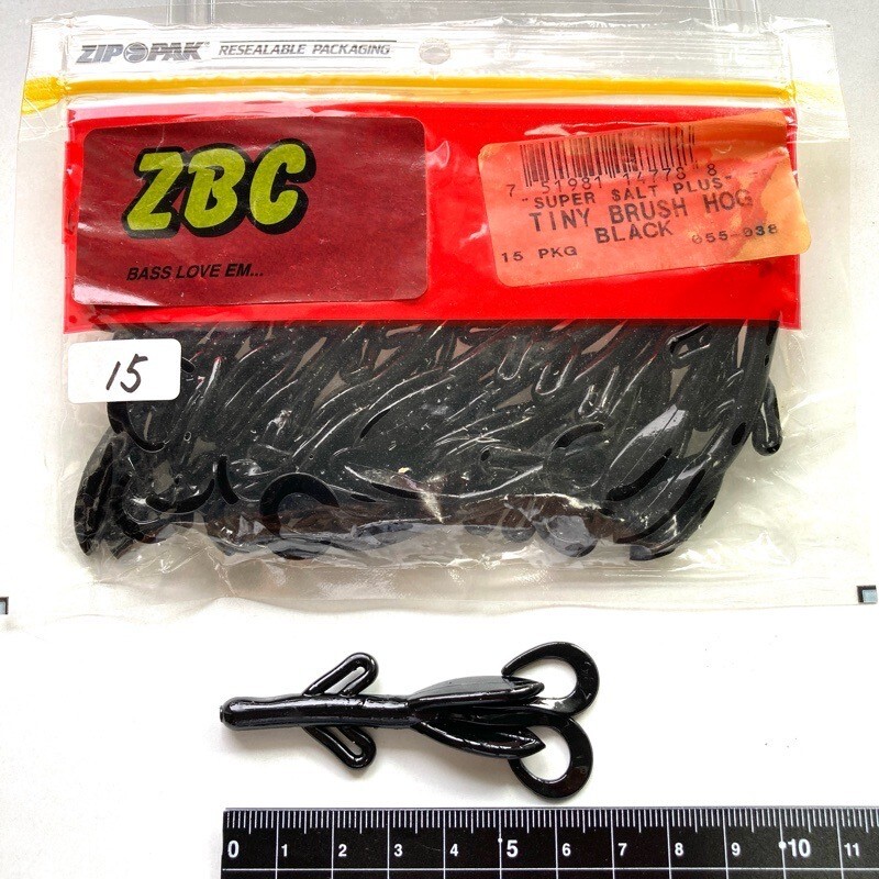 815268 新品 ZOOM/ZBC タイニー ブラッシュホッグ 15本 #ブラック ZOOM BAIT COMPANY ズーム タイニーブラッシュホグ拍卖