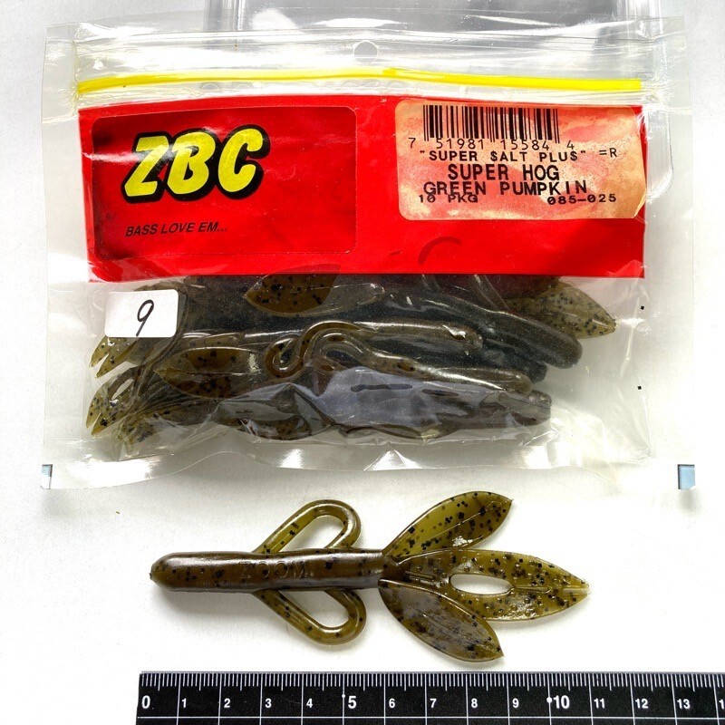 815274 ZOOM/ZBC スーパーホッグ 9本 #グリーンパンプキン ZOOM BAIT COMPANY ズーム スーパーホグ拍卖