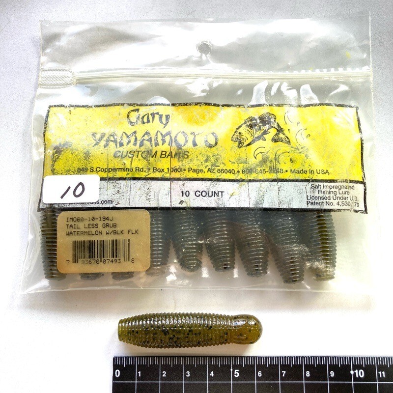 815383 新品 ゲーリーヤマモト イモ60 テールレスグラブ 10本 GARY YAMAMOTO イモグラブ #194 ウォーターメロンペッパー オールド品拍卖