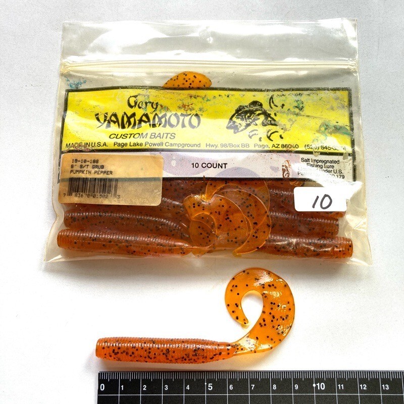 815399 新品 ゲーリーヤマモト 6インチ ジャンボグラブ 10本 GARY YAMAMOTO シングルテール #188 パンプキンペッパー オールド品拍卖