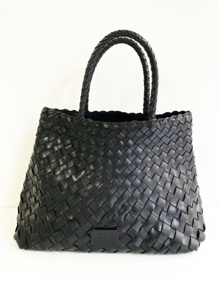 【Swaraj】山羊革メッシュバッグ 本革アシンメトリー レザートート ブラック拍卖