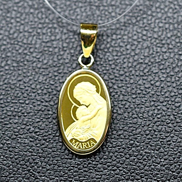 【24金×18金】マリアペンダントトップ ネックレス チャーム K18 K24拍卖