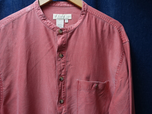 SALE USA アメリカ 古着 THE TERRITORY AHEAD 長袖 ノーカラー バンドカラー シルク プルオーバー シャツ M ビッグ サイズ ビンテージ 143拍卖
