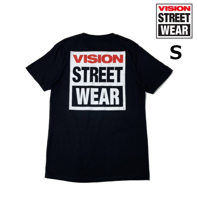 売切り【正規新品】VISION STREET WEAR ヴィジョンストリートウェア ◆半袖 Tシャツ ロゴプリント スケボー 男女兼用(S)黒 250829-B拍卖
