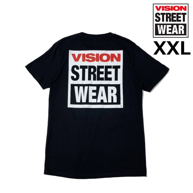 売切り【正規新品】VISION STREET WEAR ヴィジョンストリートウェア ◆半袖 Tシャツ ロゴプリント スケボー 男女兼用(XXL)黒 250829-B拍卖