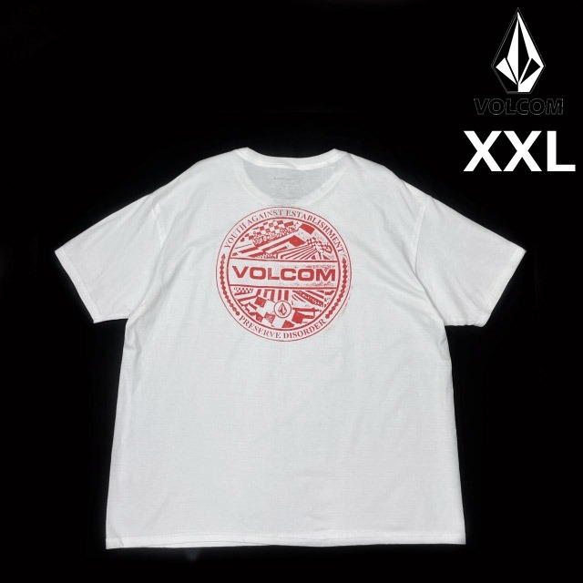売切り【正規新品】VOLCOM ボルコム◆半袖 Tシャツ スケート サーフ ストーンロゴ 男女兼用 バックプリント(XXL)白 250617-B拍卖