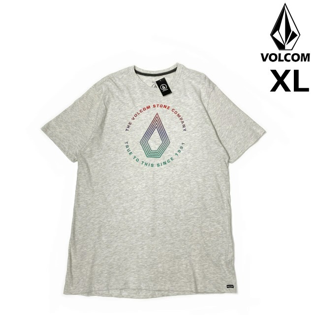 売切り【正規新品】VOLCOM ボルコム◆半袖 Tシャツ スケート サーフ ストーンロゴ 男女兼用(XL)グレー 250617-B拍卖