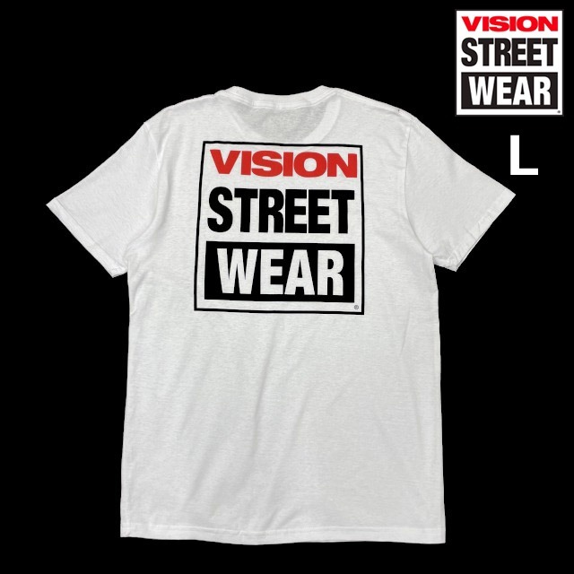 売切り【正規新品】VISION STREET WEAR ヴィジョンストリートウェア ◆半袖 Tシャツ ロゴプリント スケボー 男女兼用(L)白 250829-B拍卖