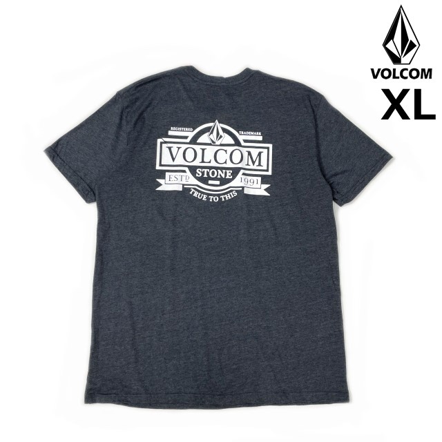 売切り【正規新品】VOLCOM ボルコム◆半袖 Tシャツ スケート サーフ ストーンロゴ 男女兼用 バックプリント(XL)グレー 250617-B拍卖