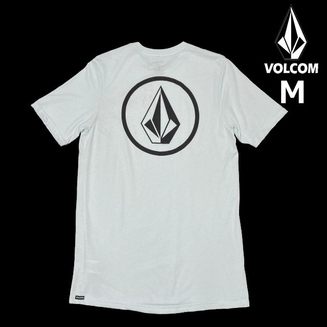 売切り【正規新品】VOLCOM ボルコム◆半袖 Tシャツ スケート サーフ ストーンロゴ バックプリント 男女兼用(M)水色 青 250617-B拍卖