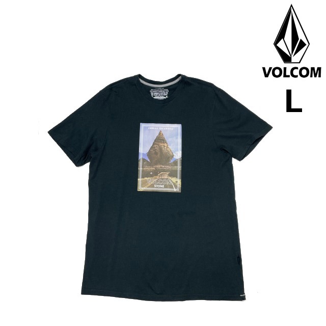 売切り【正規新品】VOLCOM ボルコム◆半袖 Tシャツ スケート サーフ ストーンロゴ 男女兼用(L)黒 250617-B拍卖