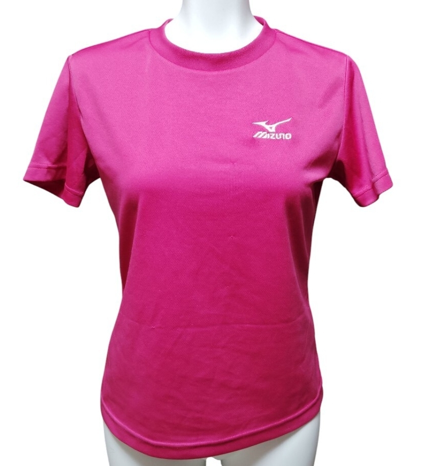 (sp49)ミズノ MIZUNO 半袖Tシャツ ピンク サイズM レディース スポーツウェア マラソン ジム フィットネス 匿名配送拍卖