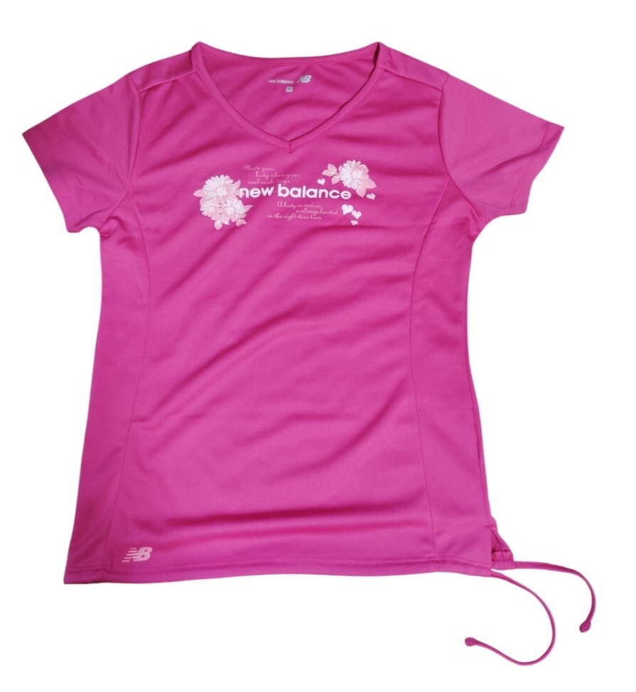 (sp25)ニューバランス newbalance  半袖Tシャツ  ピンク  トップス レディース  Mサイズ トレーニング ヨガ ジム 匿名配送拍卖