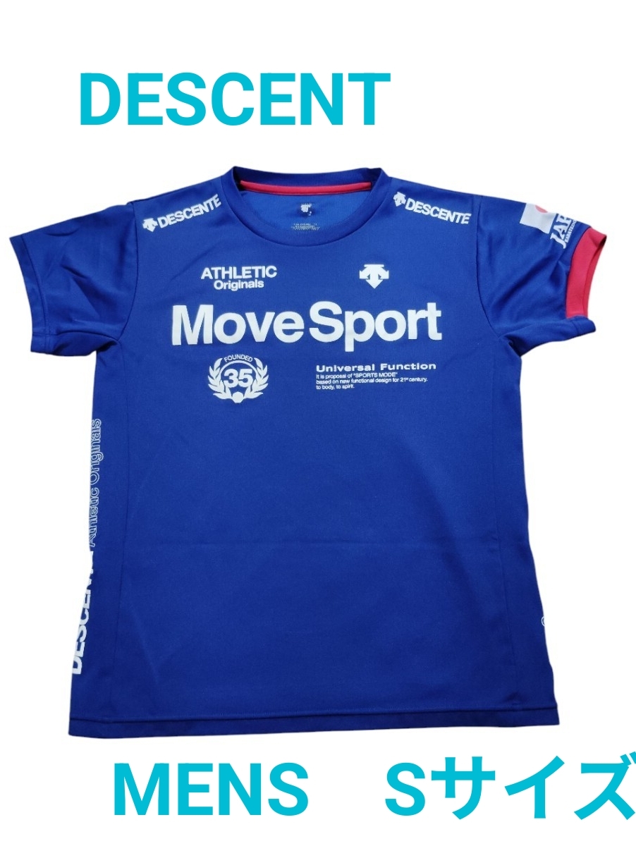 (sp30)DESCENT  MOVE SPORT 半袖 Tシャツ ブルー MENS サイズS トップス 空手 スポーツウェア 匿名配送拍卖