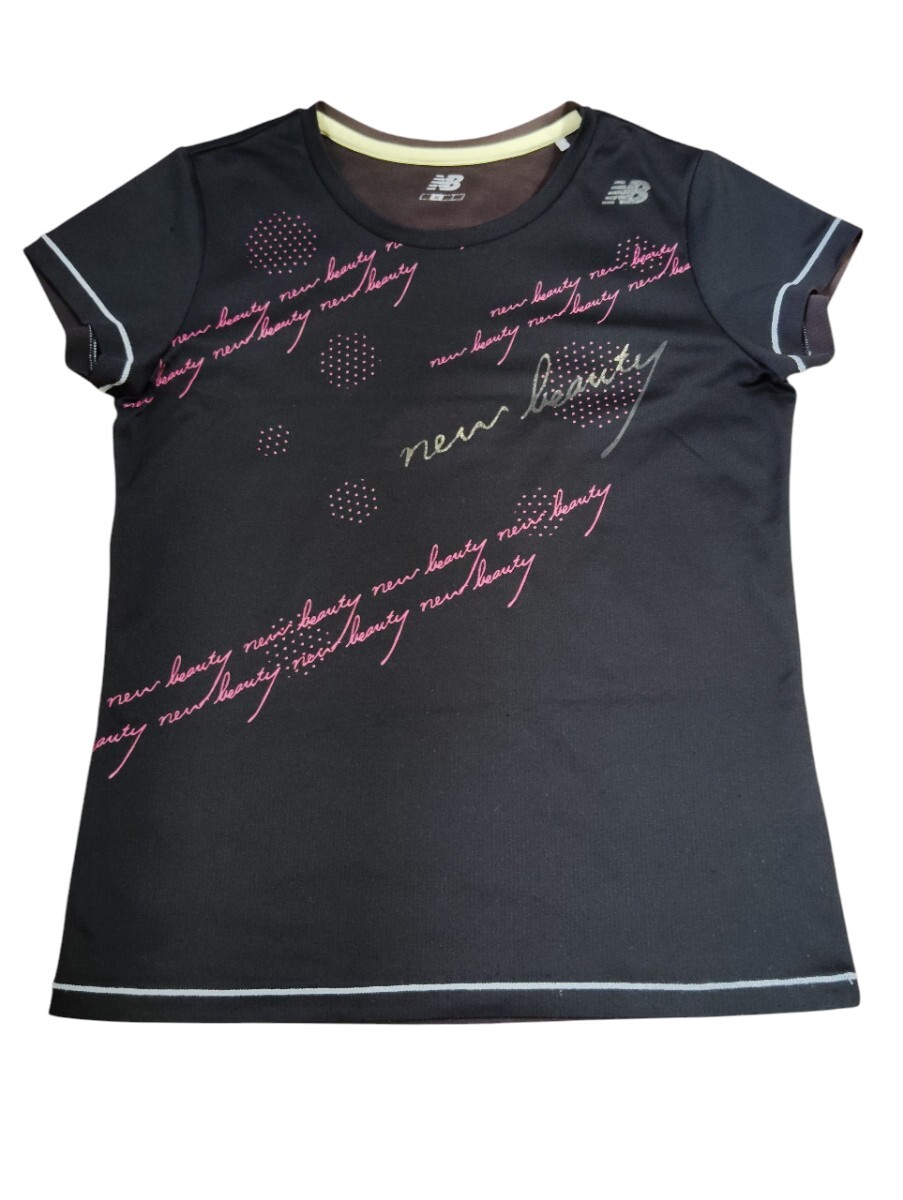 (sp2)ニューバランス  半袖 Tシャツ  レディース Mサイズ  ブラック ランニング トレーニング スポーツウェア カットソー 拍卖