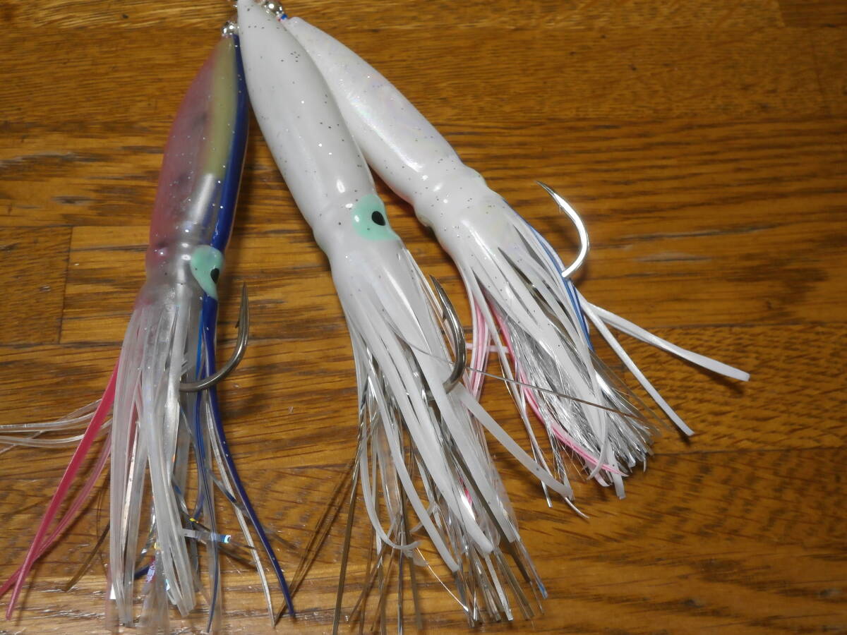②鮭網走沖鮭釣仕掛け・イカベー3個・未使用・個人作成です拍卖
