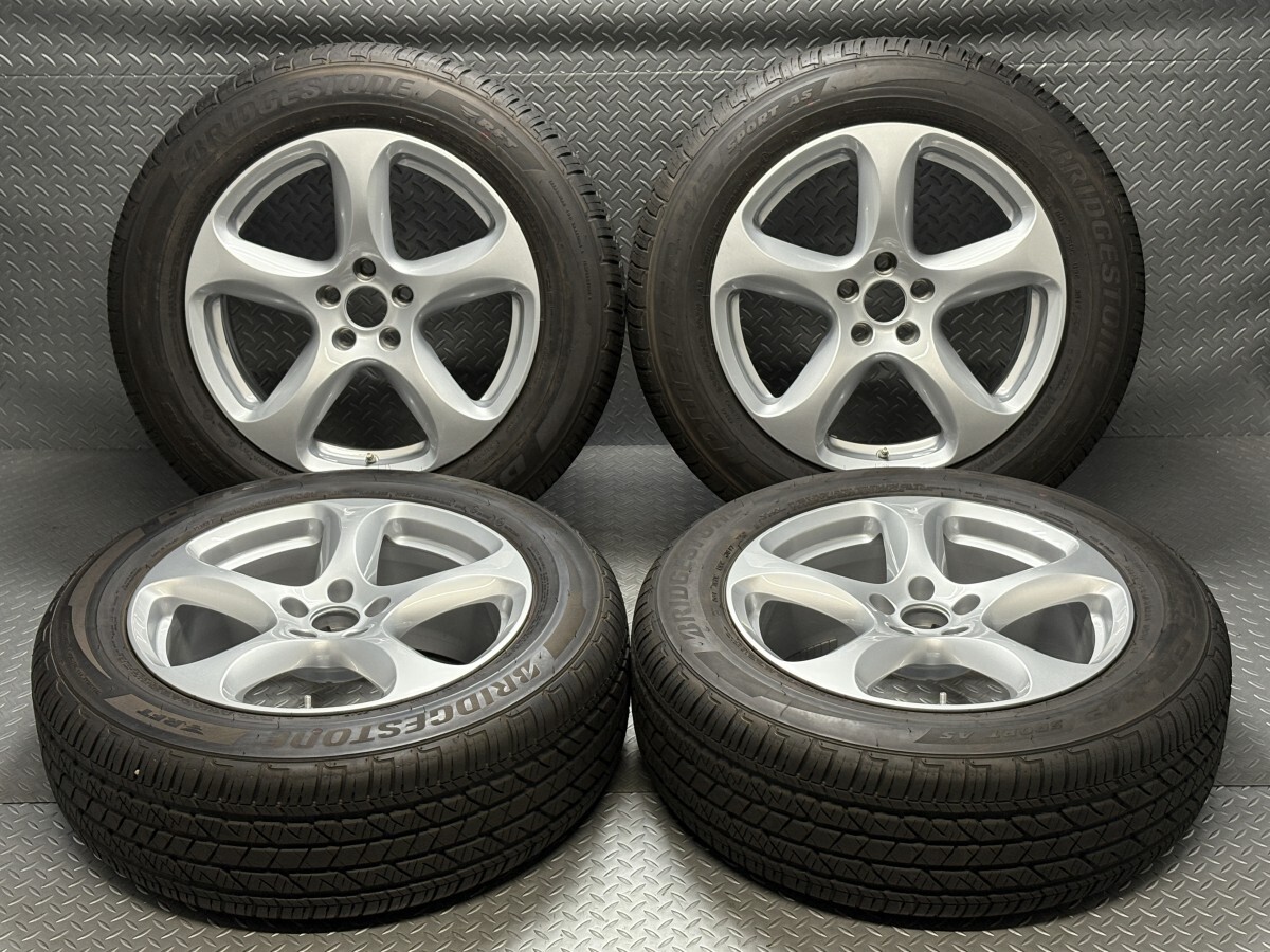 アルファロメオ ステルヴィオ 18インチ 8J +34 5穴110 純正 ホイール BS DUELER H/P 235/60R18 品番156117306 (25090005)拍卖