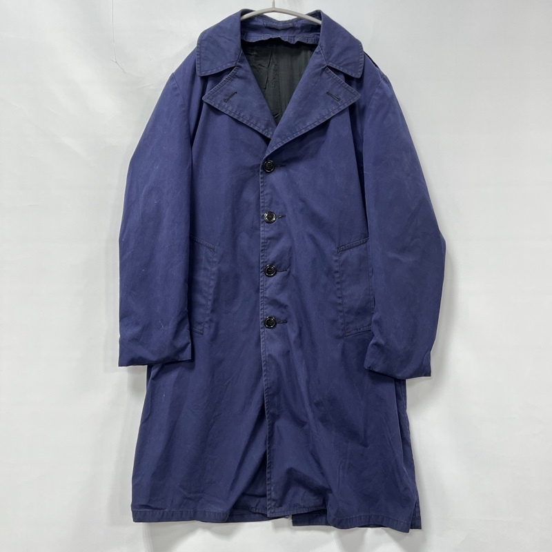 VI-MIL社/80s前後/オールウェザーコート/レインコート/ネイビー/ボタンフロント/38R/センターベント/エポーレット付き/U.S.MILITARY/米軍拍卖
