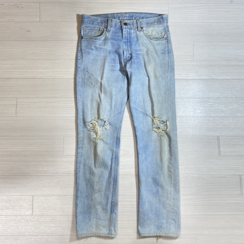 Levi's/リーバイス/USA製/505/ジッパーフライ/ストレートデニムパンツ/00s/2000年製造/ボタン裏刻印379/紙パッチ/アイスブルー拍卖