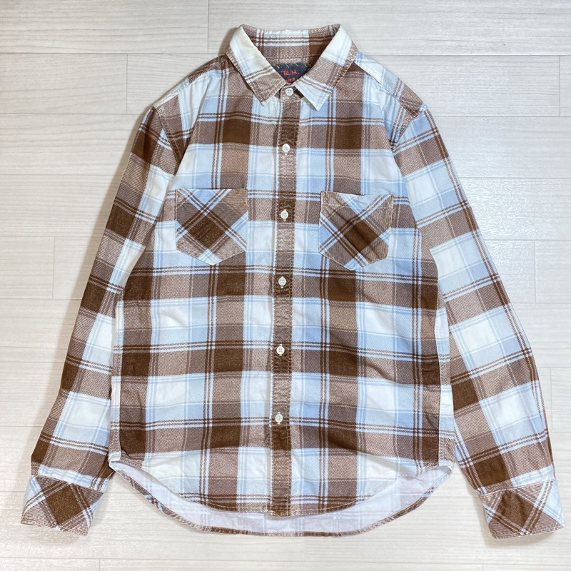 R.H.VINTAGE/アールエイチ ビンテージ/ロンハーマン/フランネルタータンチェックプリント/コットンL/Sシャツ/長袖シャツ/サザビーリーグ拍卖