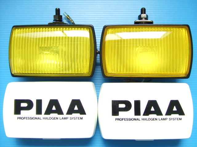 新品 PIAA 40 角型 フォグランプ H3バルブ 旧車 昭和 ピア イニシャルD ハチロク AE86 AE85 トレノ レビン 角形 イエローレンズ 当時物 sub拍卖