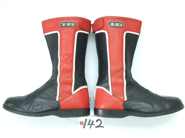 27.0cm当時物 日本製 HBブーツ本革 旧車キジマ ナンカイ タカイ バギー玉井コミネ クシタニ カドヤ イノウエ リード工業コーリン黒 赤27cm拍卖