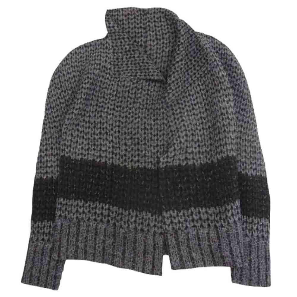 ISSEY MIYAKE イッセイミヤケ MI41FO131 me ミー ニット転写 ボタンレス カーディガン ジャケット ブラック系【中古】拍卖