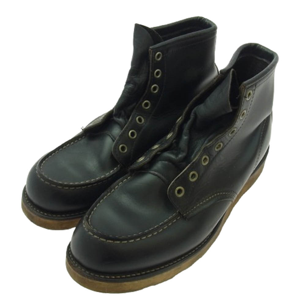 RED WING レッドウィング 8130 90's~00's USA製 刺繍羽タグアイリッシュセッター モックトゥ レザーブーツ ブラック系 9.5【中古】拍卖
