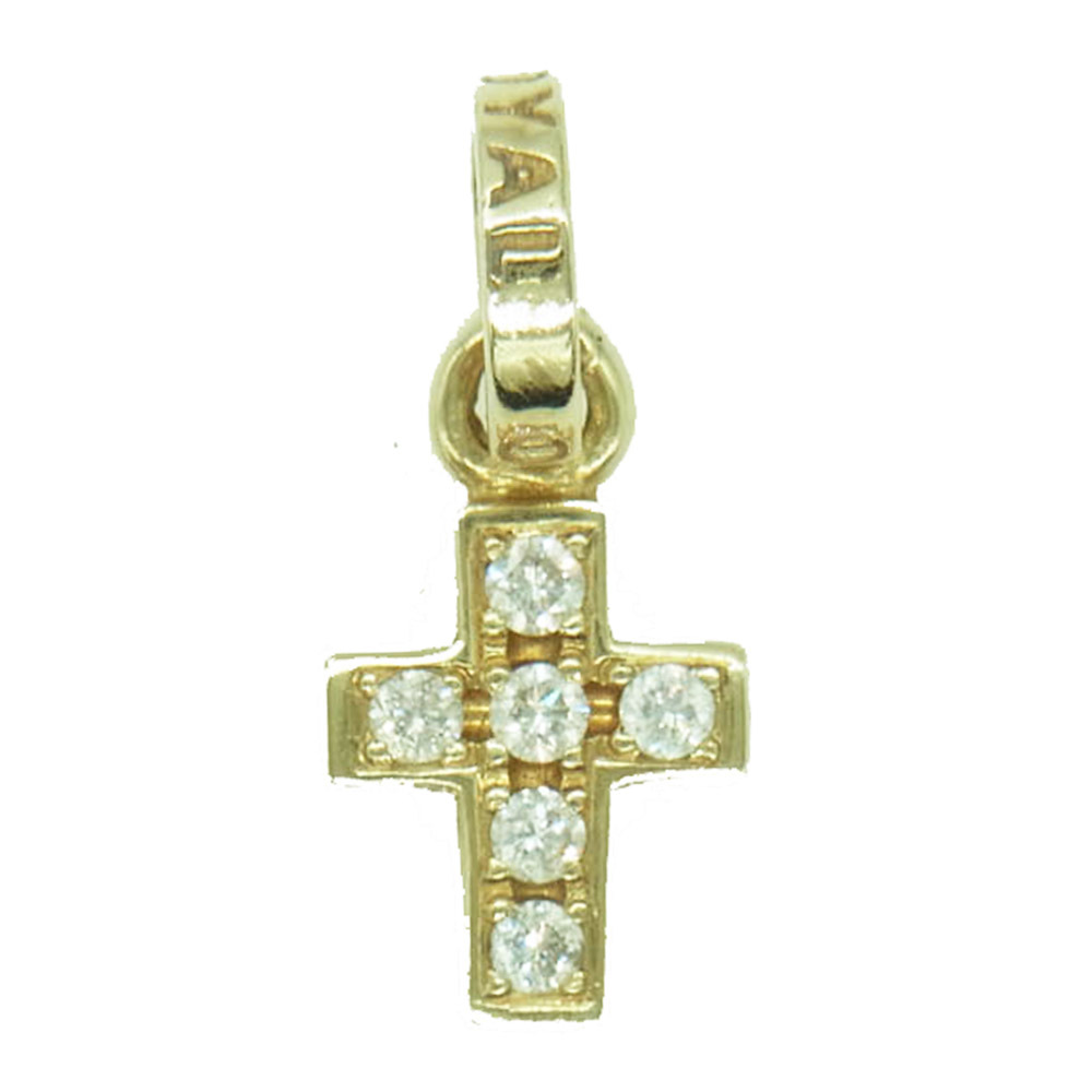 ROYAL ORDER ロイヤルオーダー GP122-1 ギャランティーカード付属 K18YG CROSS W/DIAMONDS イエローゴールド クロス 【中古】拍卖
