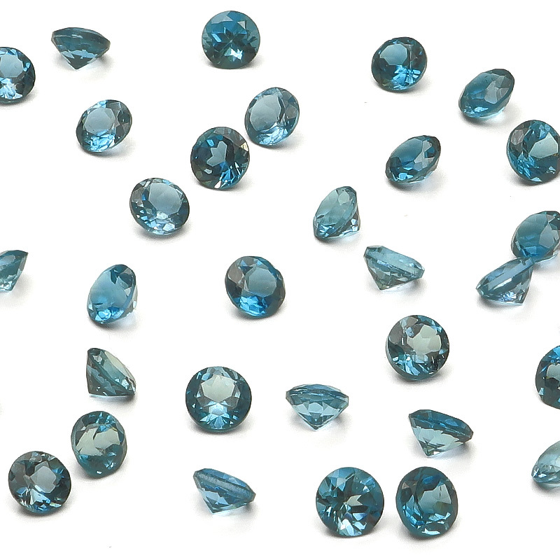 ブラジル産 ロンドンブルートパーズ コインファセットカット ルース 3mm【4コ販売】 / 82-23 TP3C-X拍卖