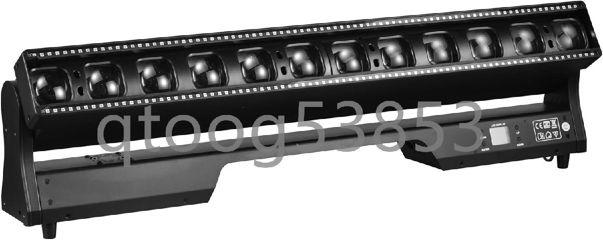 12X40W LED RGBW ズームビームウォッシュ舞台照明 144個の0.3W 5050 LEDストロボリニアビームライト器具 Y 軸回転 ムービング ライト DJデ拍卖