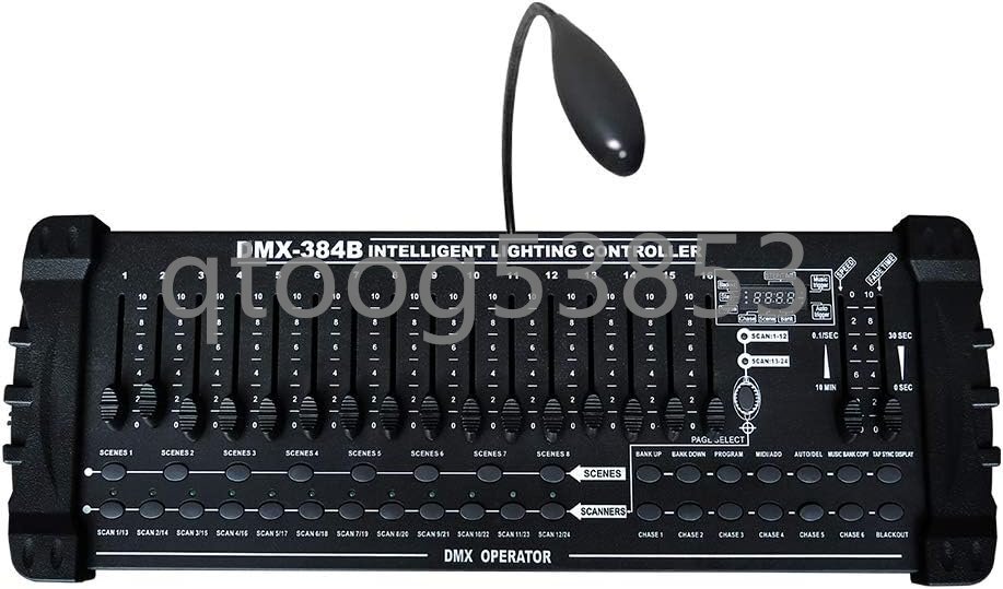 DMX照明コントローラー 384 チャンネル DMX512 コントローラー オペレーター パネル MIDI コントロール コンソール フォグ/ステージ照明の拍卖