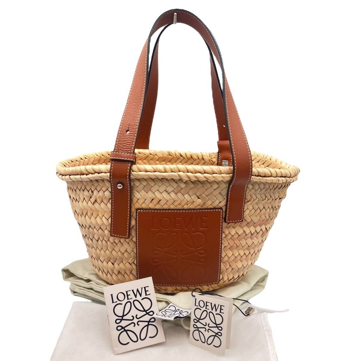 LOEWE ロエベ バスケットバッグ ハンドバッグ カゴバッグ アナグラム トートバッグ カーフ ラフィア レディース拍卖