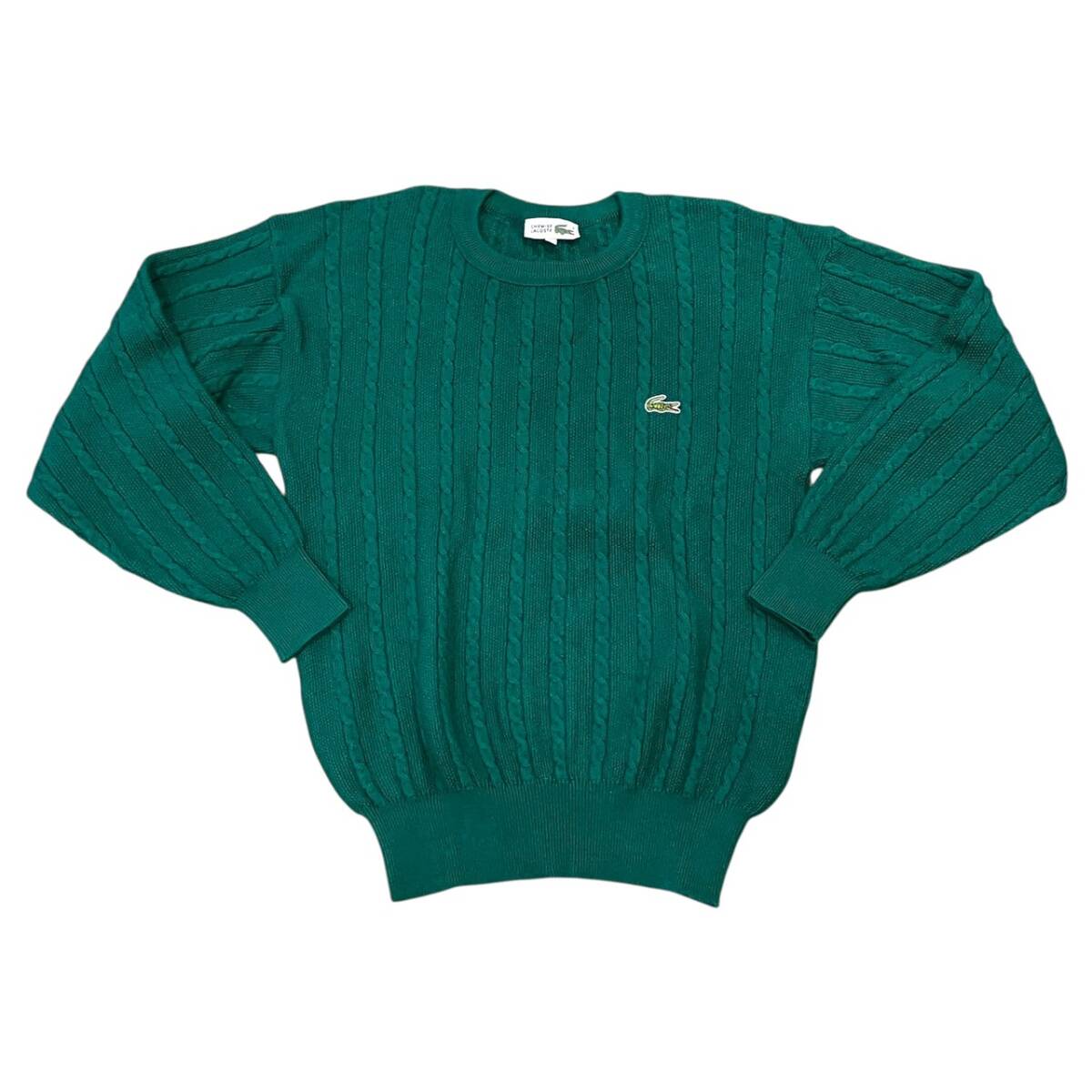 LACOSTE ラコステ ワンポイント ニット セーター ウール グリーン系 レディース 4 Lサイズ拍卖