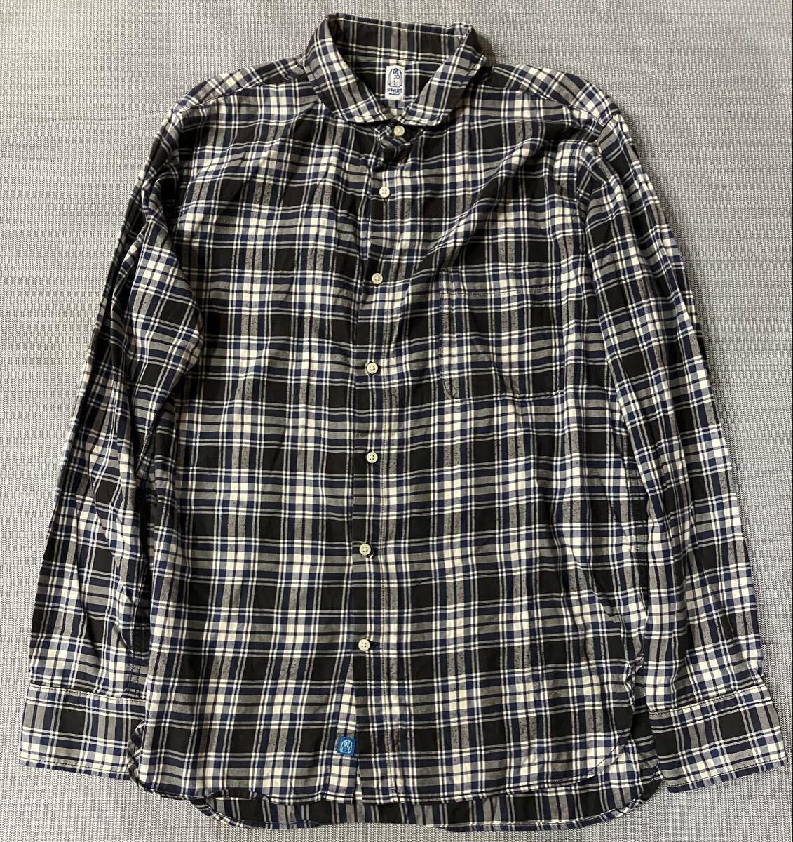 KATO` 長袖チェックシャツ カトー ブランド 秋コーデ シンプル カジュアル チェック柄 コットン 古着 ポケット付き ボタン拍卖