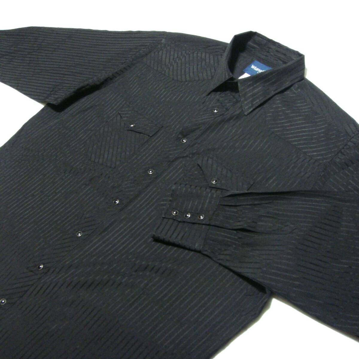 ■送料0 ^^ ラングラー/Wrangler【 化繊地 ドビー織り 黒 ウエスタンシャツ 4L 】 アメリカ ロック ライブ ステージ衣装 バイク USA古着 o9拍卖